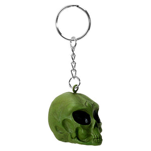 Green Alien Skull Key Chain