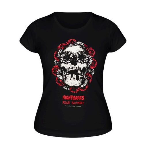 Ladies Flower Skull Tee